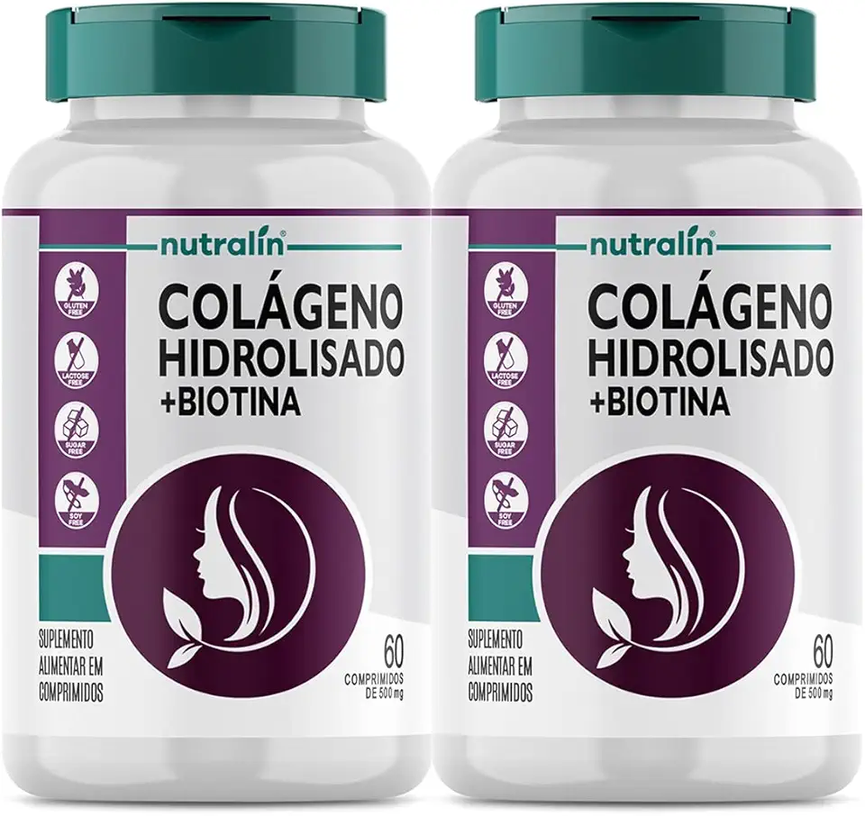Combo 2 Colageno Hidrolisado 500mg Cabelo Pele Unha 60 Cap Nutralin