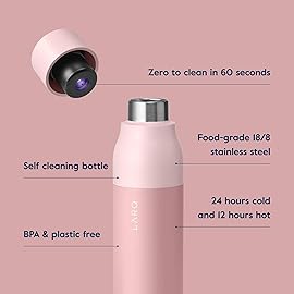 LARQ Bottle PureVis 17 oz - Self-Cleaning and Insulated Stainless Steel Water Bottle with UV Water Purifier and Award-winning Design | Reusable & Travel Friendly, 1-Year Warranty, Granite White
