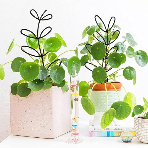 Miniatura 2 de Enrejado de jardín, enrejado pequeño en forma de hoja de hierro forjado para vides, rosas, plantas trepadoras, plantas en maceta (blanco)