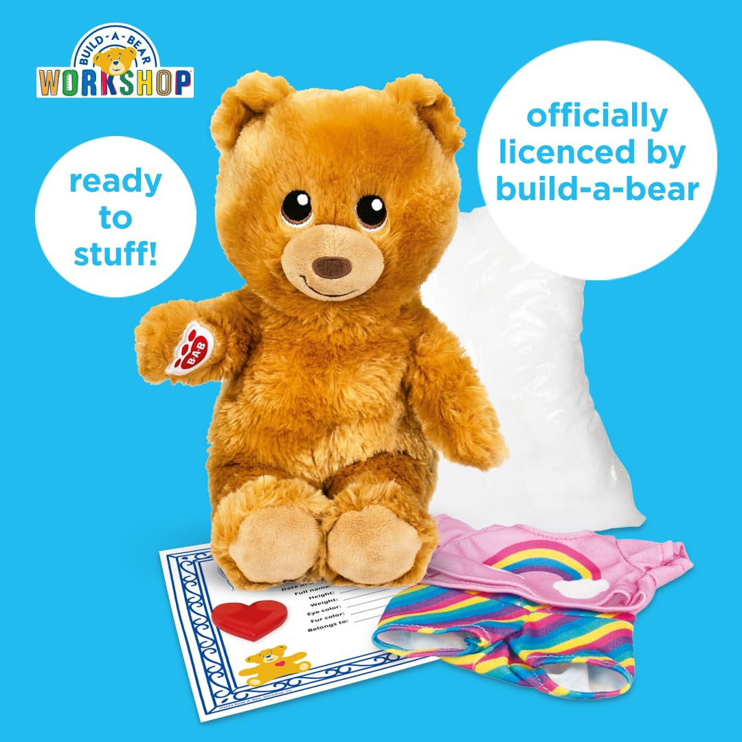 Casdon Build-A-Bear Workshop Furtastic Toy Bear & Outfit Assortment, Style 1 Rainbow, half-size - Image 2