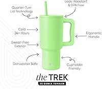 Vista 140 de Simple Modern - Vaso Trek de 40 onzas con asa y tapa con sorbete, taza de viaje de acero inoxidable con aislamiento, apta para portavasos Bosque