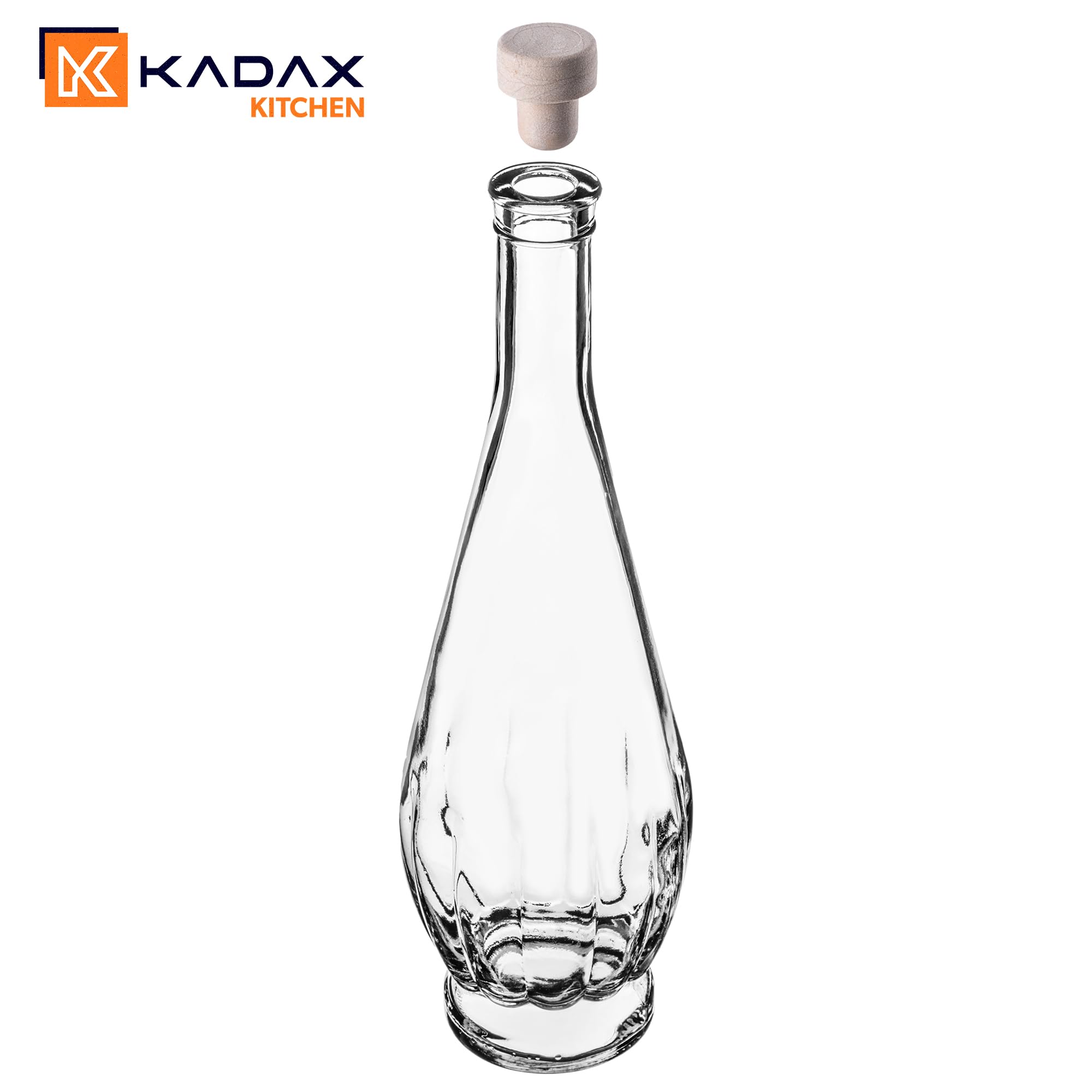 Lot de 5 bouteilles en verre 750 ml avec bouchon liège pour alcool vino