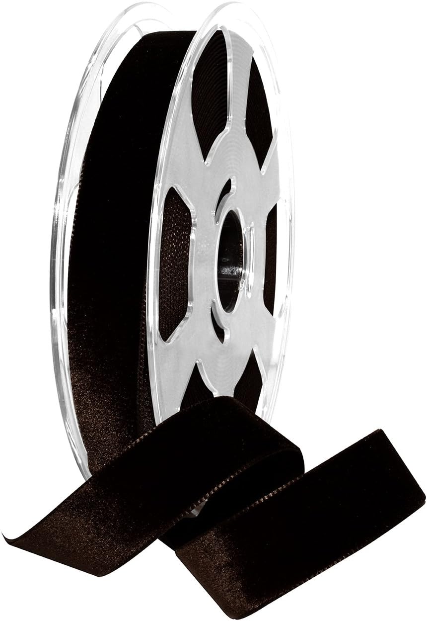 Morex Ribbon Ribbon, Nylon, 7/8 inch by 11 Yards, Cuban Brown, Item 01225/10-429 Nylvalour Velvet 7/8" x 11 yd