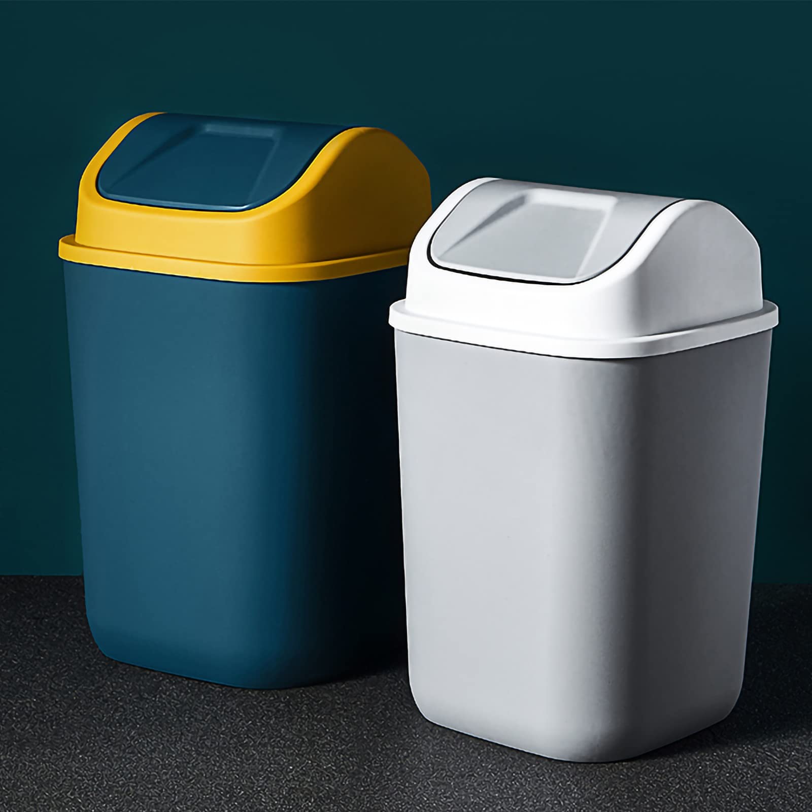 Cubo De La Basura Casa Bote De Basura con Tapa Swing, Capacidad, For El Baño, Dormitorio, Oficina, Cocina, Hotel, Restaurante Papelera Reciclaje(A,Large)