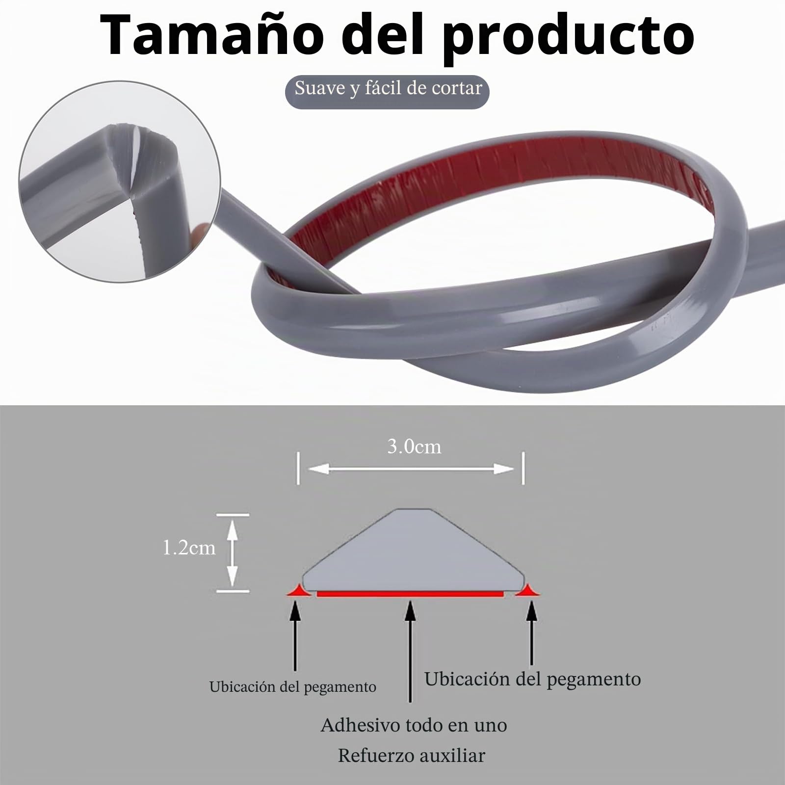 Barrera de Ducha y Sistema de Retención de Agua 200CM, Umbral Plegable de Silicona Impermeable Autoadhesiva para Baño y Cocina (Gris)