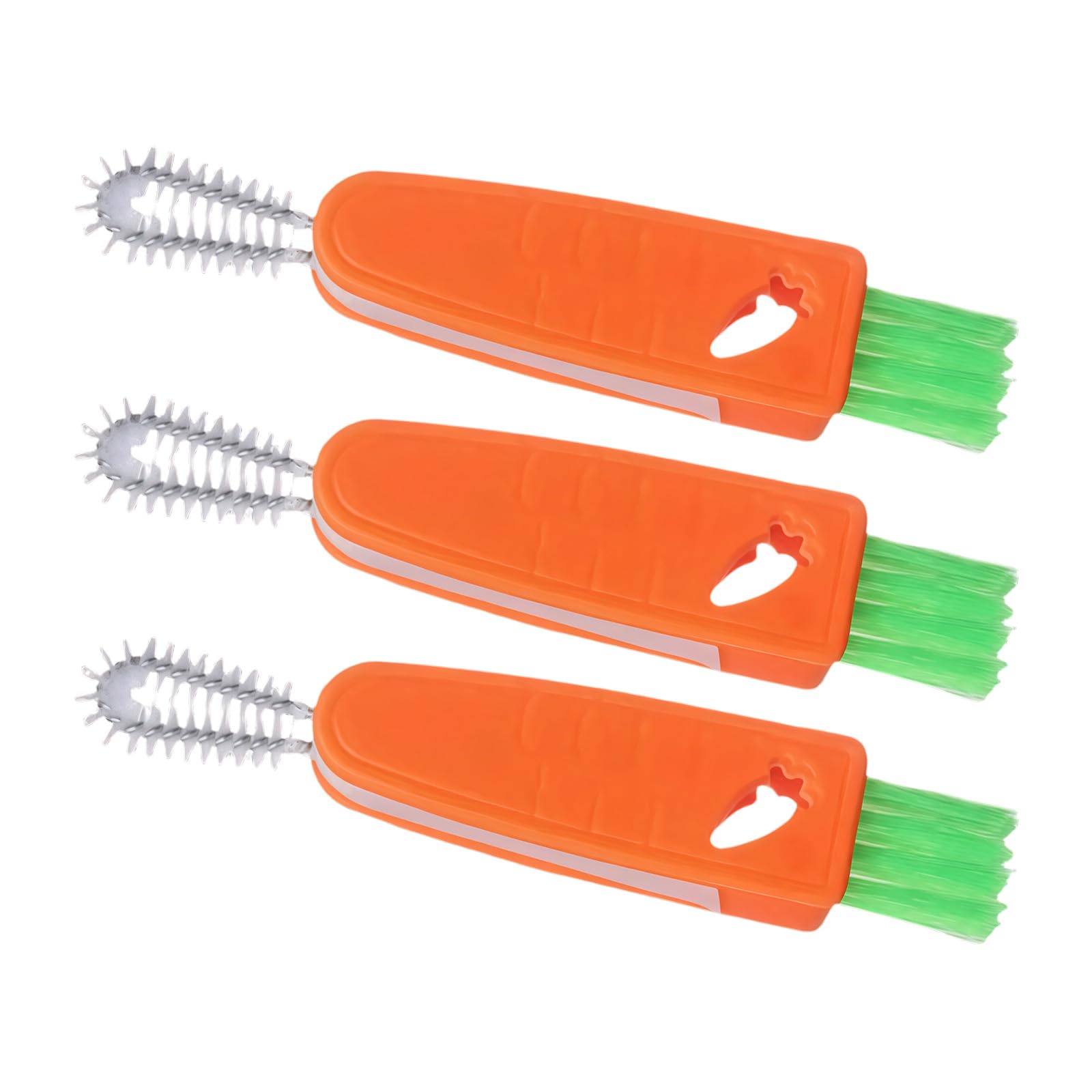 LUCKGONI 3PCS Carrot Shape Cup Brush For Bottles Straws Ergonomic Handle Cleaner Kitchen Use Essential Tool