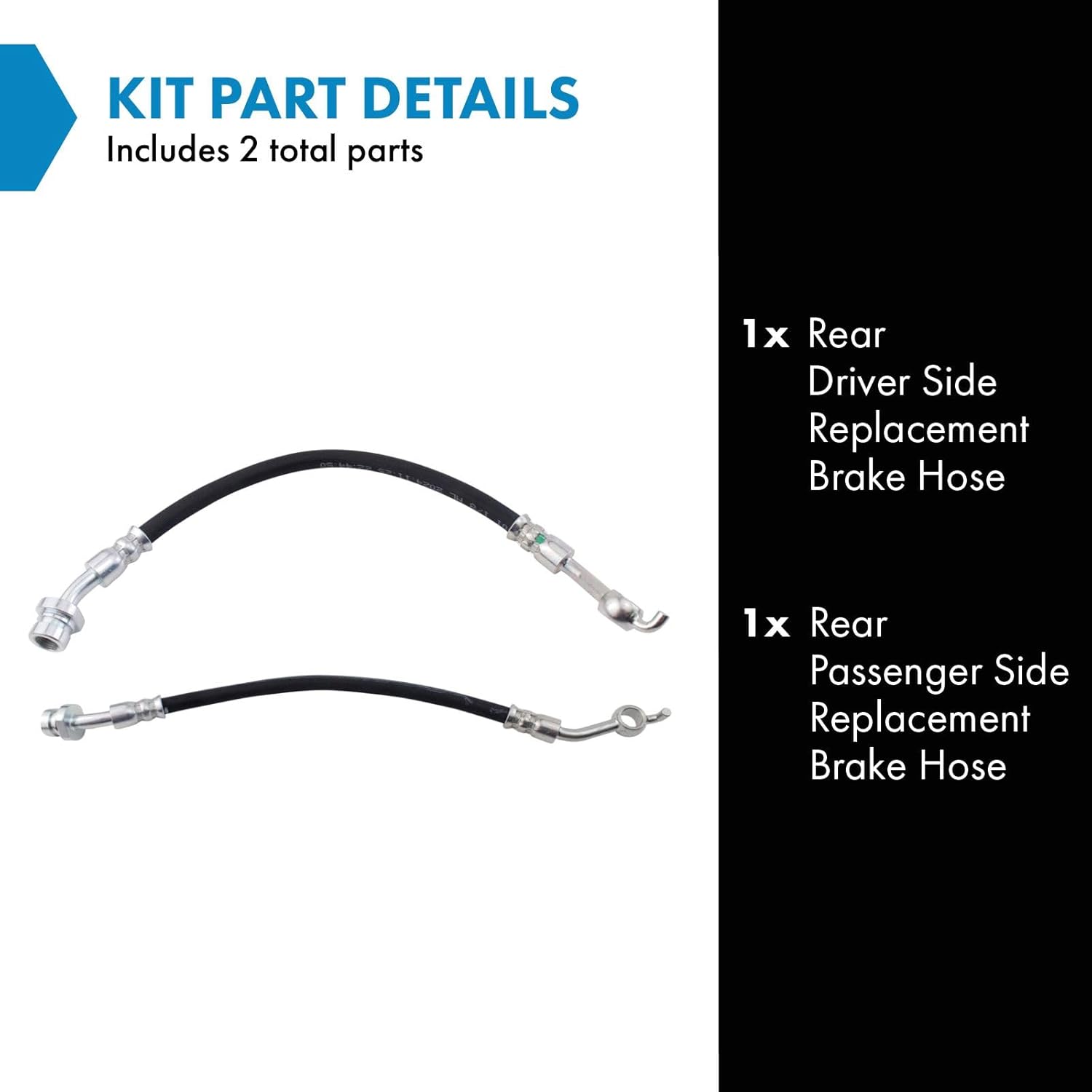 TRQ Brake Hose Set Compatible with 2011-2016 Hyundai Elantra 2013-2014 Elantra Coupe