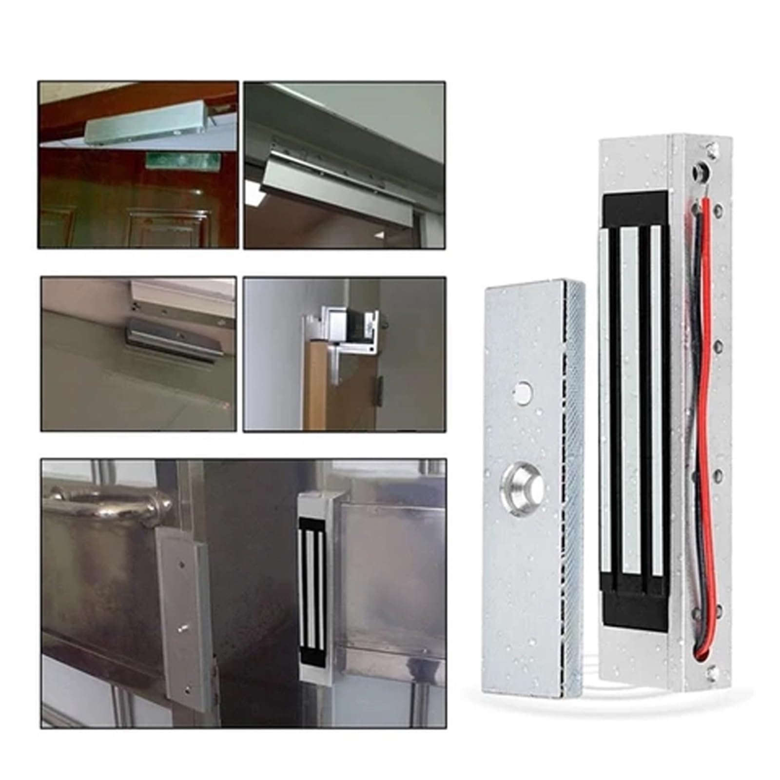 Cerradura magnética electromagnética Puerta electrónica con cerradura magnética | Abridor de puerta eléctrico, fuerza de retención de succión electromagnética for de control de acceso(280kg B)