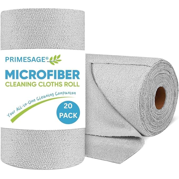 NeedZa icrofiber Cleaning Cloth Roll – 20Pcs | 4000 Times Washable | 25x25 cm Tear-Away Reusable Kitchen Towel, Car, Glass, Home Cleaning | Ultra...