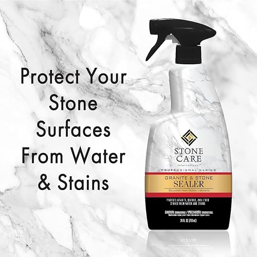 Miniatura 5 de Stone Care International Kit de cuidado diario de piedra limpiadora/pulidora y selladora para encimeras de granito, cuarcita, piedra caliza, sin