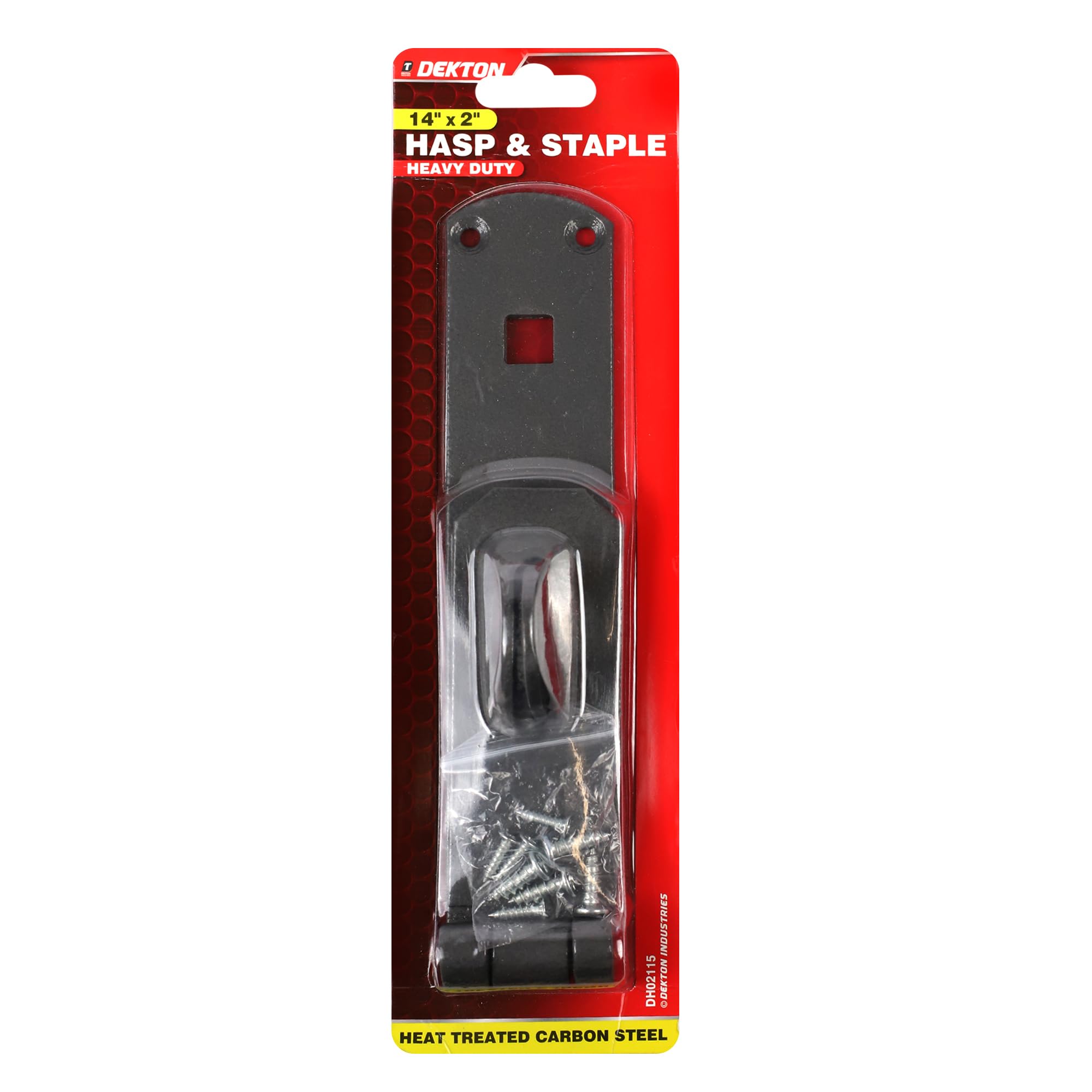 Dekton 14" Hasp And Staple X 2"- Secure Padlock Hasp, Black - Image 2