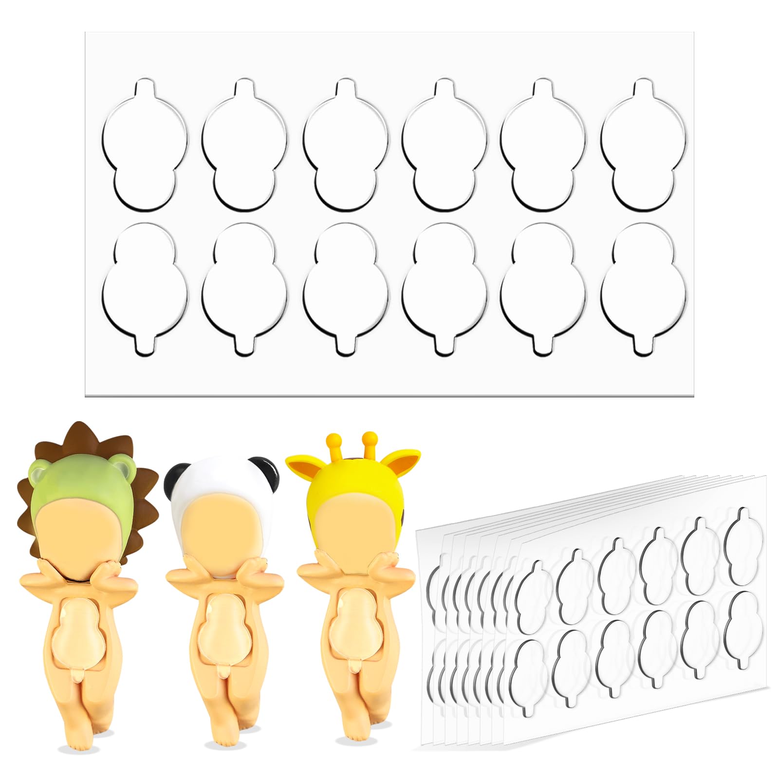 Adhesive Tape for Sonny Angel Hipper - 108PCS Double Sided Clear Glue Sticky Putty Pads Custom Fit Sonny Angels Stick Replacement