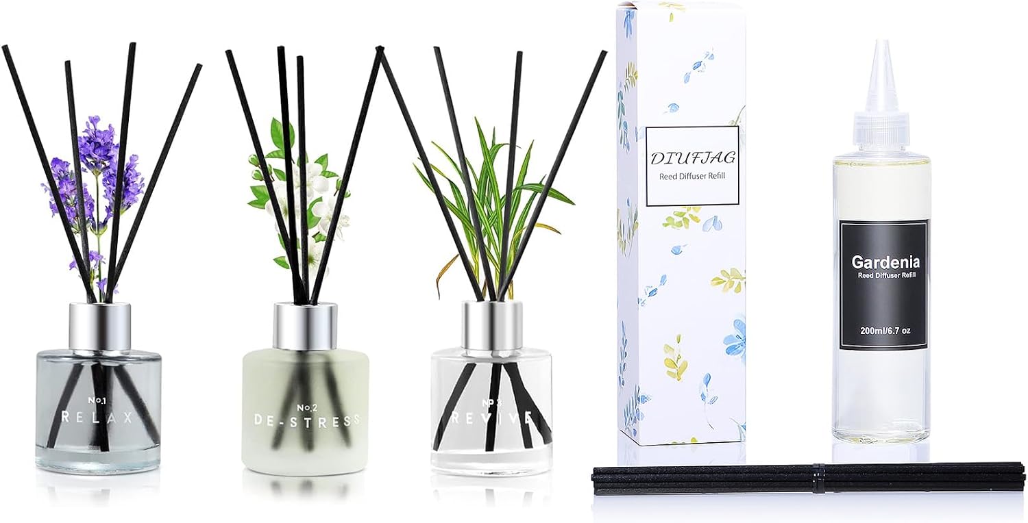 Amazon.com: 3 Pack Reed Diffusers with 200ml Gardenia Refill : Home ...