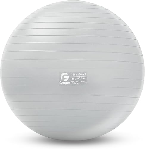 Gruper Pelota de yoga y pilates, pelota de gimnasio de 4 tamaños para fitness, yoga, entrenamiento, embarazo y terapia física, bomba rápida