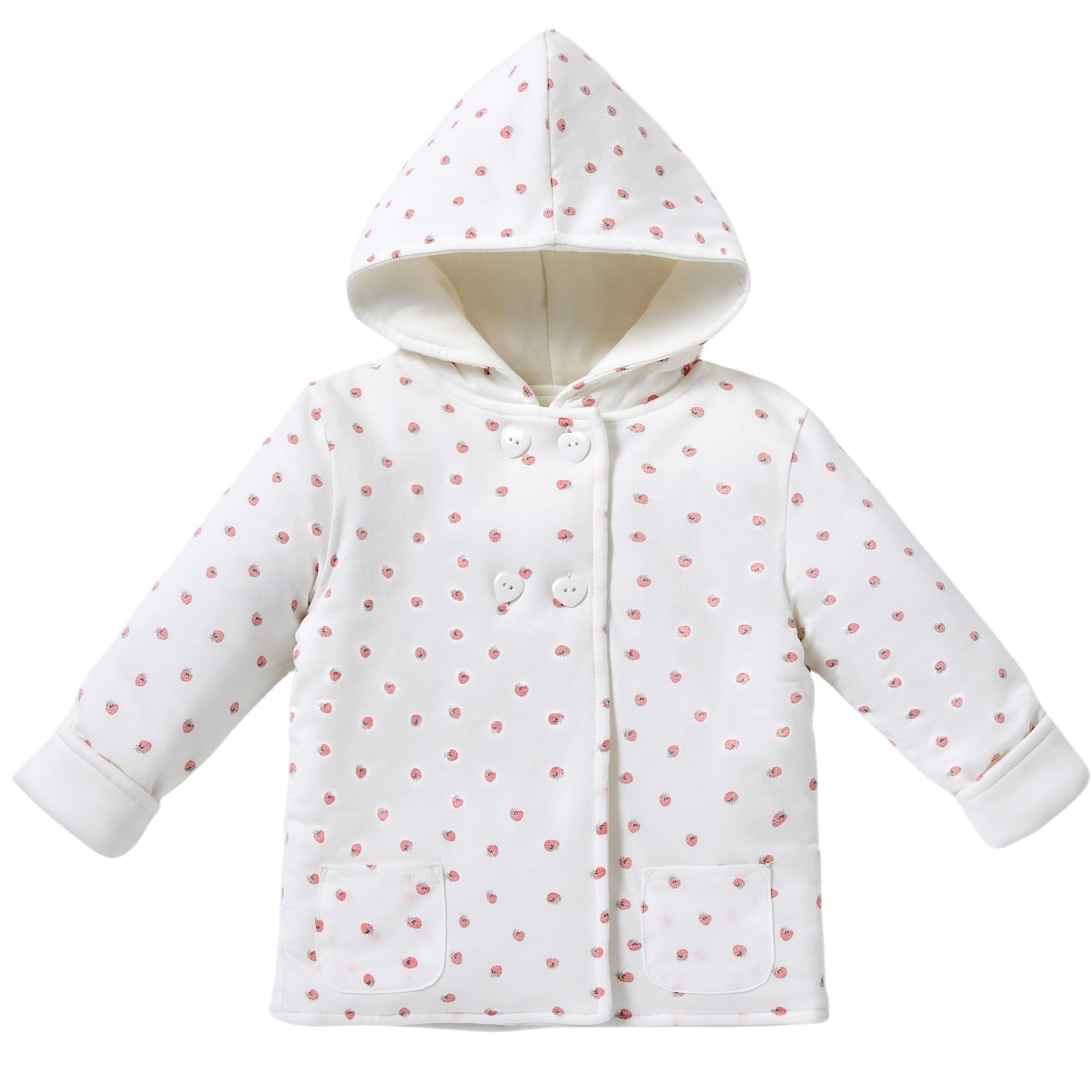 Minicoco Baby Girl Winter Warm Hoodies, Toddler Coat Baby Girls Hooded Buttoned Long Sleeve Thick Warm Coat