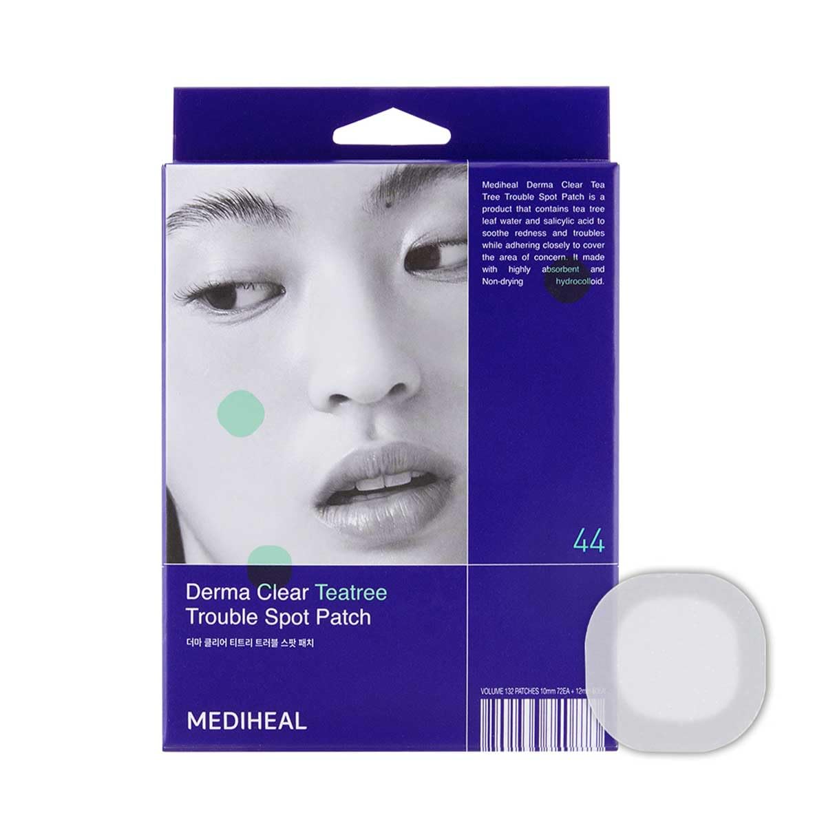 Mediheal Derma Clear Teatree Treatment Spot Patch 44 Counts - Acne Relief Oil and Moisture Balance with Teatree