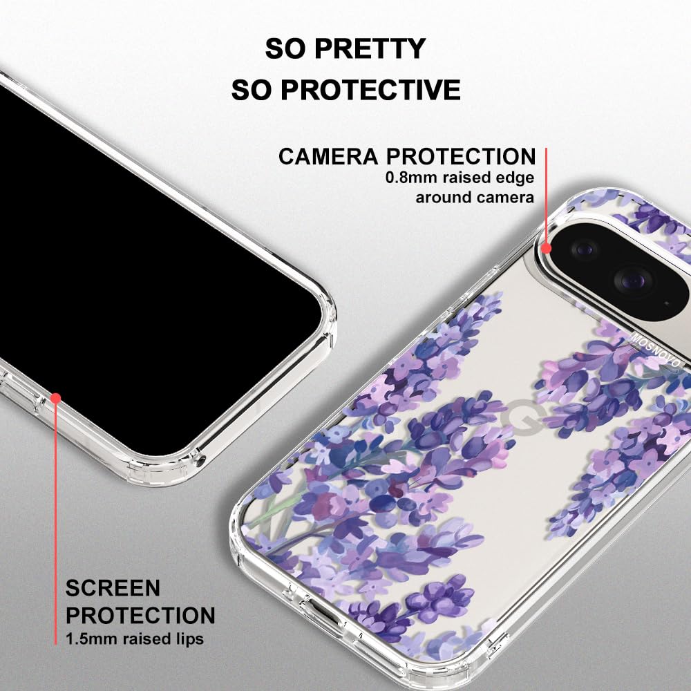 MOSNOVO Case for Google Pixel 10 & Pixel 10 Pro, [Buffertech 6.6ft Military-Grade Drop Protection] [Anti Peel Off Tech] Clear TPU Bumper Phone Case Cover Design - Cute Cherry — view 325