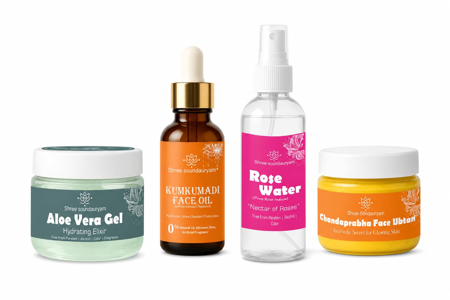 4-Step Ayurvedic Skincare Combo | Rose Water, Kumkumadi Face Oil, Aloevera Gel and chandraprabha Face Ubtan-image-25