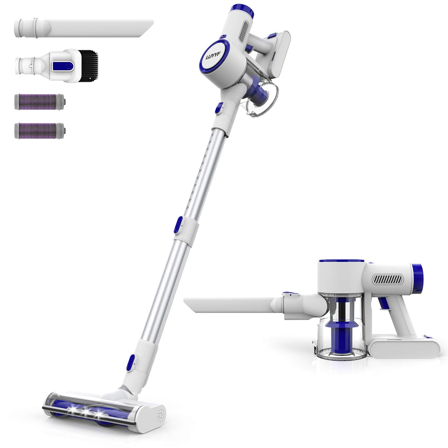 LUYYF Cordless Vacuum, 18000Pa Stick Vacuum Cleaner, 200W Digital Motor Stick Handheld Vacuum, Pro Max Filtration with Unique Air Outlet HEPA for Carpet, Hard Floor & Pet