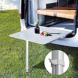 Emiif Adjustable Folding Table Legs 510-760mm Telescopic RV Table Base with Locking Mechanism for Campervan Caravan Boat Yacht - Silver - Image 3