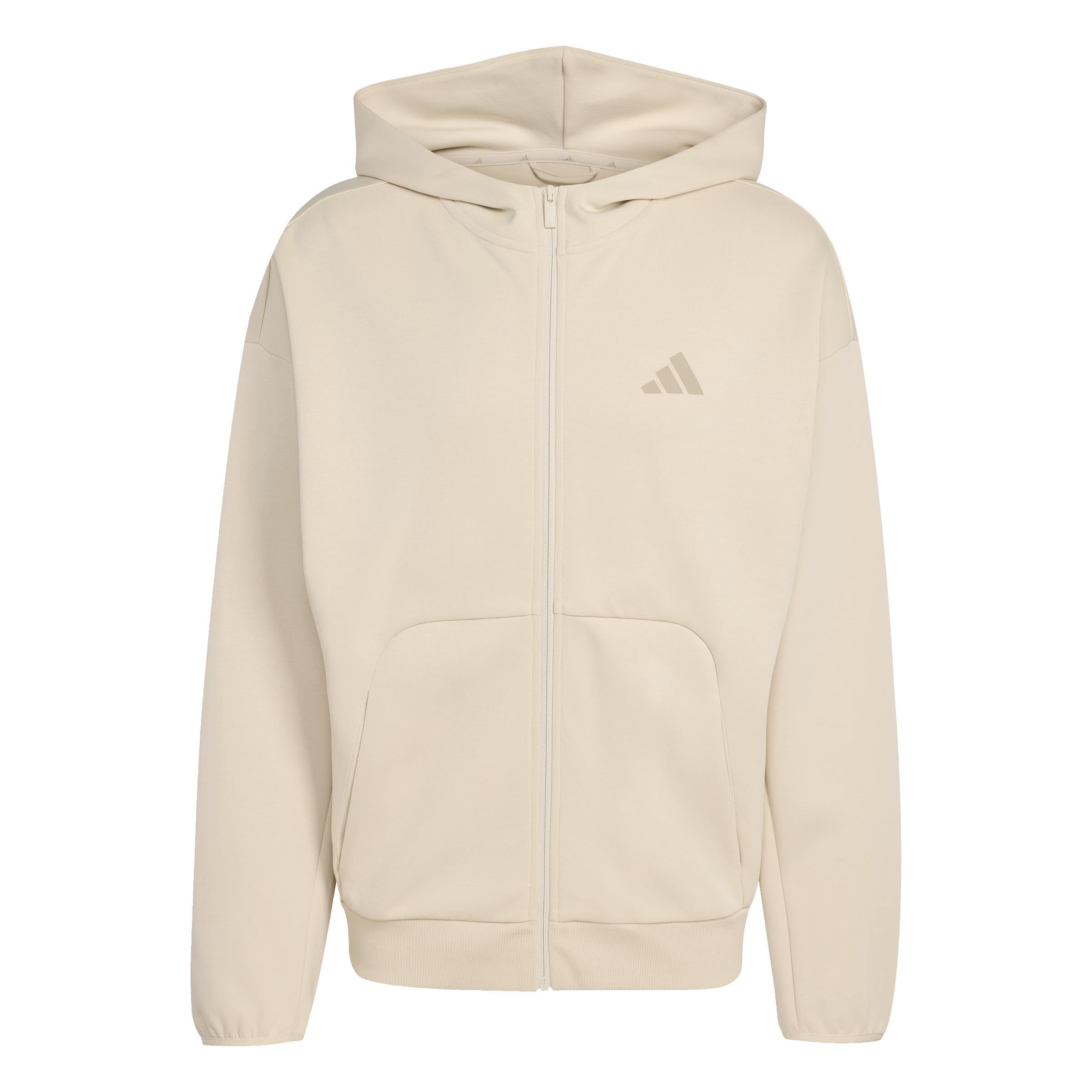 adidas Men's FUTURE ICONS SMALL LOGO FULL-ZIP HOODIE, Crystal Linen, L