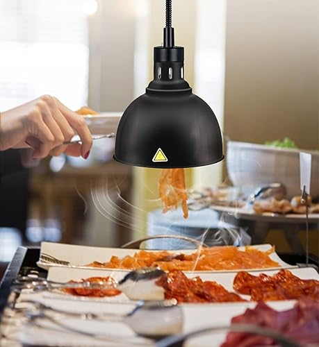 Miniatura 5 de JIAWANSHUN Lámpara de calor retráctil para alimentos con bombilla de calefacción de 250 W para restaurante colgante de alimentos, lámpara de buffet