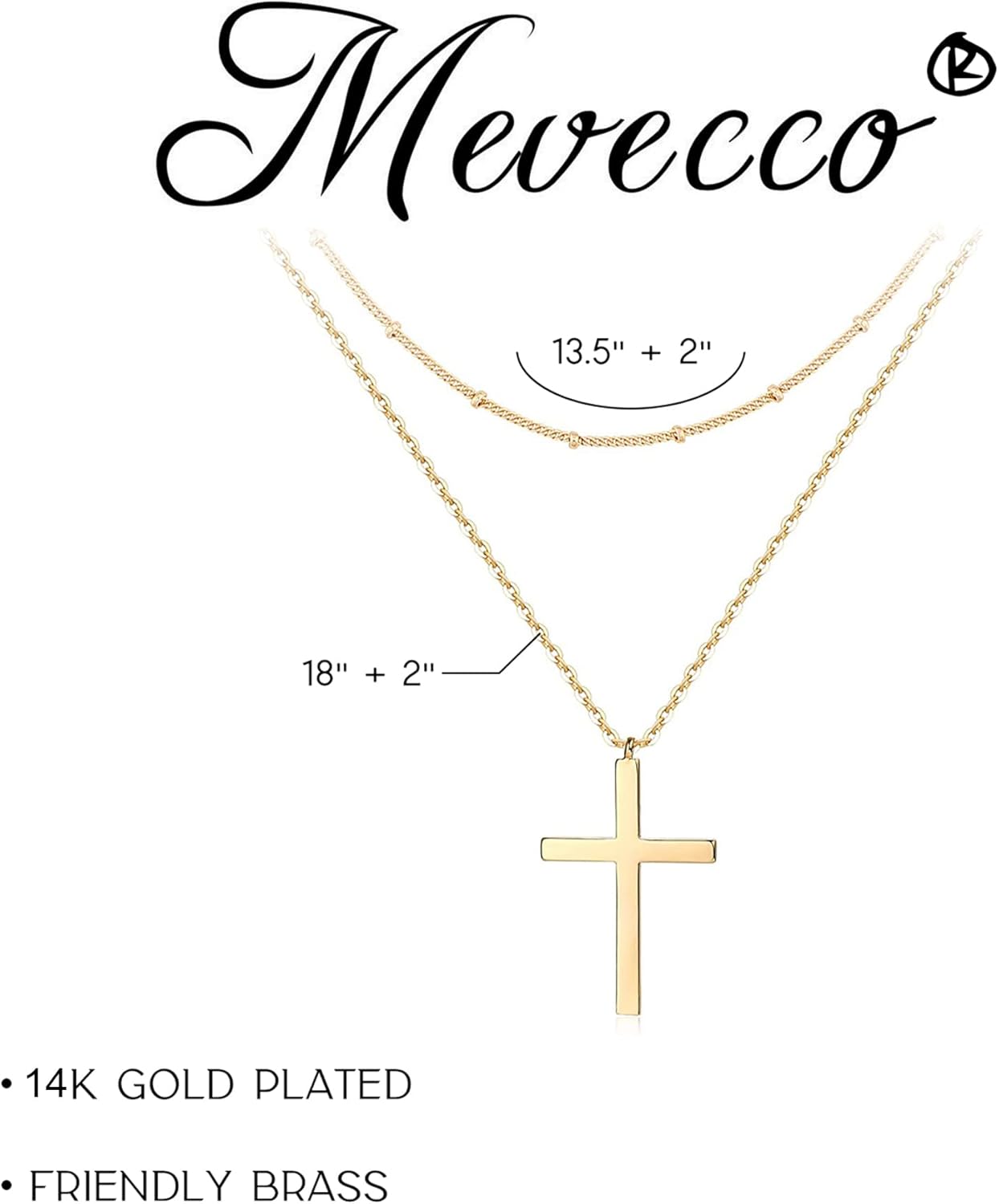MEVECCO Layered Heart Necklace Pendant Handmade 18k Gold Plated Dainty Gold Choker Arrow Bar Layering Long Necklace for Women - Image 5