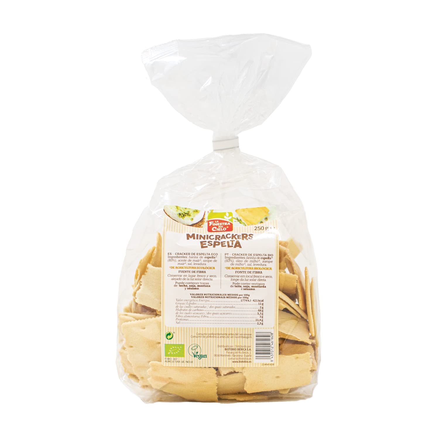 La Finestra Sul Cielo Mini Crackers 100% Espelta Bio, 250g
