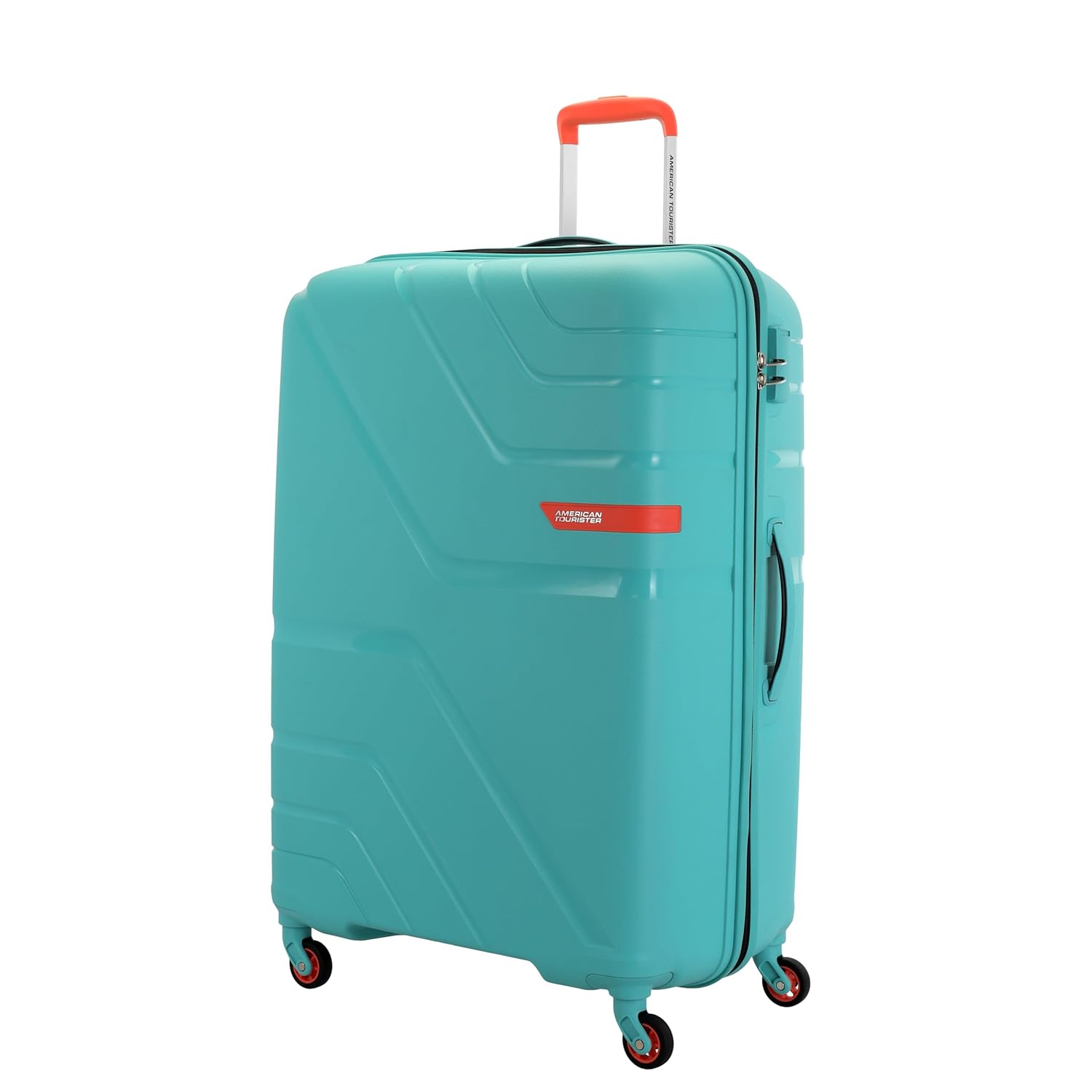 American Tourister Upland Sport 79 CM Large Checkin Polypropylene (PP) Hard 4 Wheels Spinner Luggage/Suitcase/Trolley Bag for Travel (Pool Blue)