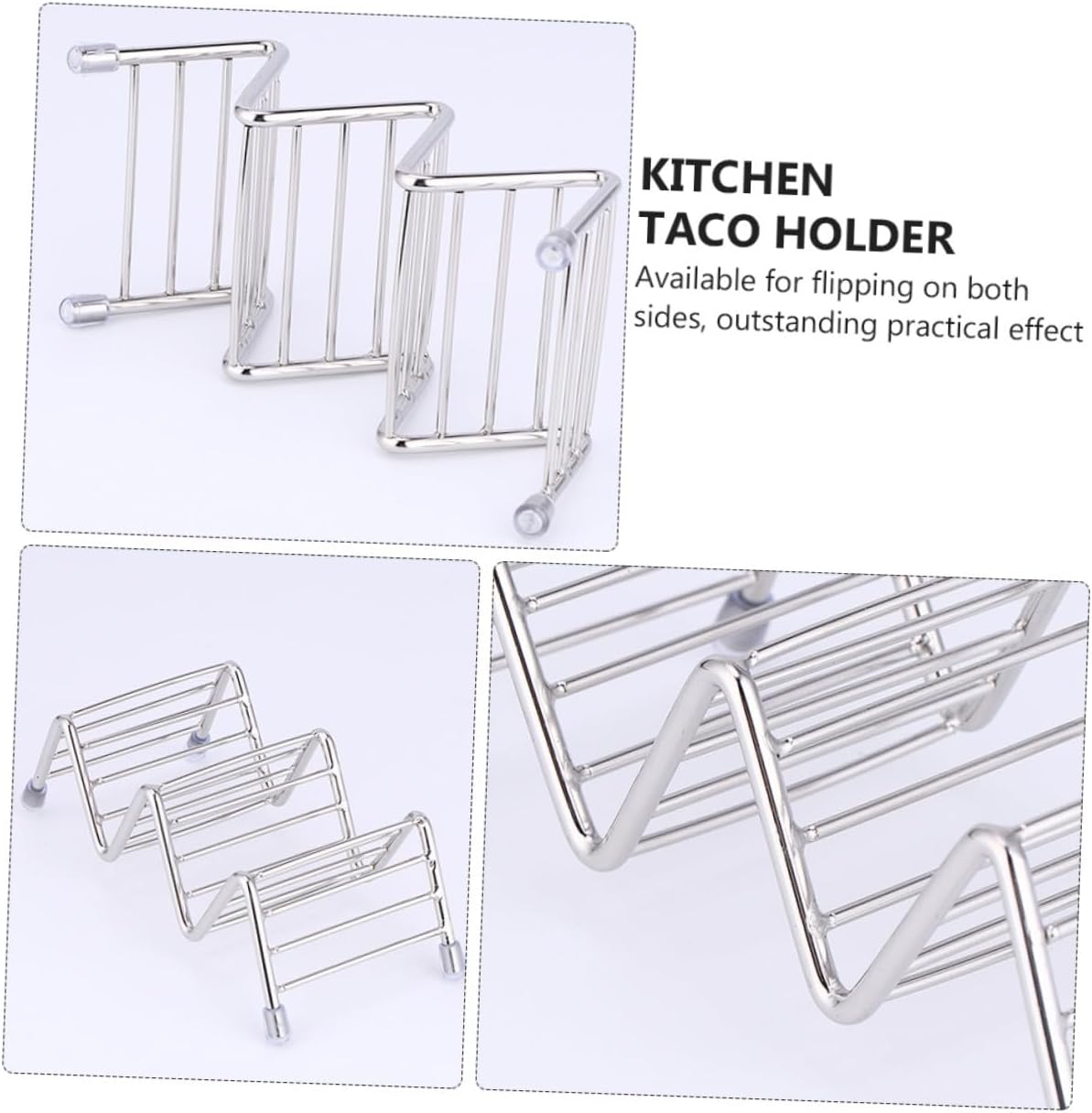 Ipetboom 2pcs Stainless Steel Taco Stands Burrito Holders Corrosion Resistant Tortilla Racks Stackable for Home and Restaurant Dining Table Party Use