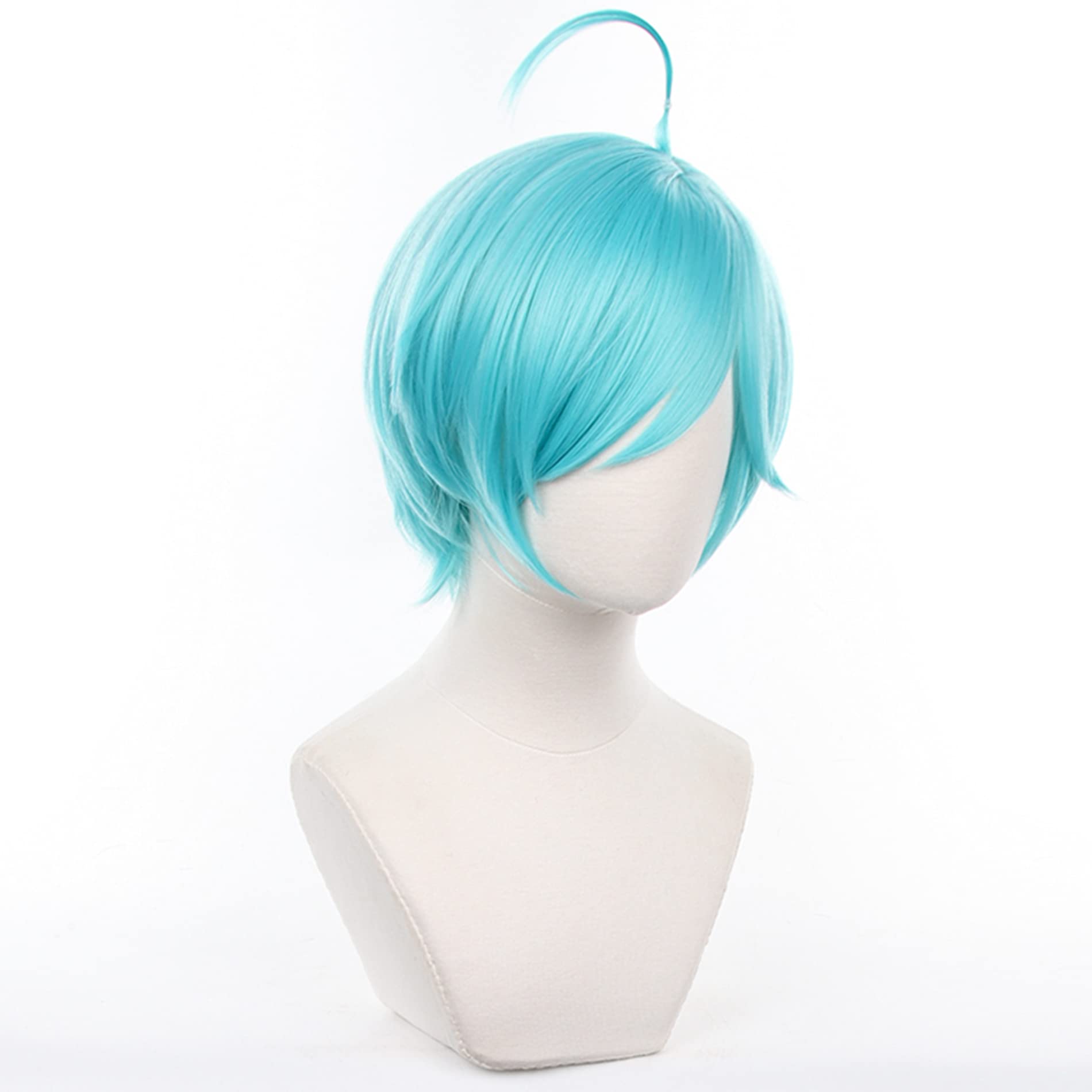 Blue Short Cosplay Wig Heat Resistant Synthetic Universal Costume Hairs for Women Men Halloween Chiristmas Comic Con Replacement Wigs - Image 3