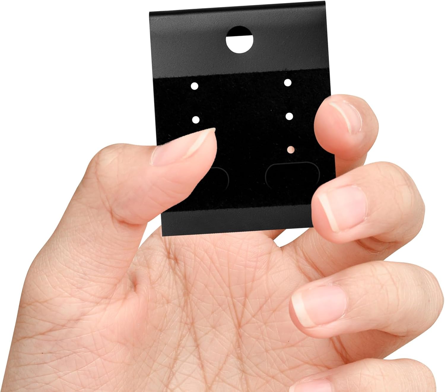 Black Velvet Plastic Display Cards 100 PCS Earring Card Holder Hanging Jewelry Display Cards for Earrings,Ear Studs,Jewelry Accessories,2 x 1.6 Inches
