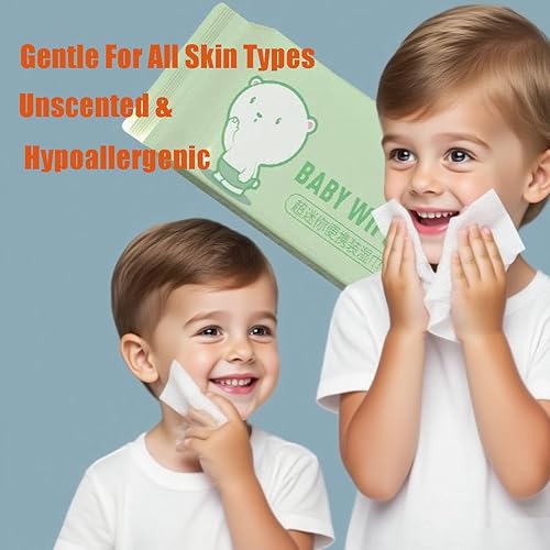 Miniatura 3 de Toallitas húmedas de viaje de limpieza, toallitas húmedas respetuosas con la piel, hipoalergénicas y sin perfume para adultos, niños y bebés,