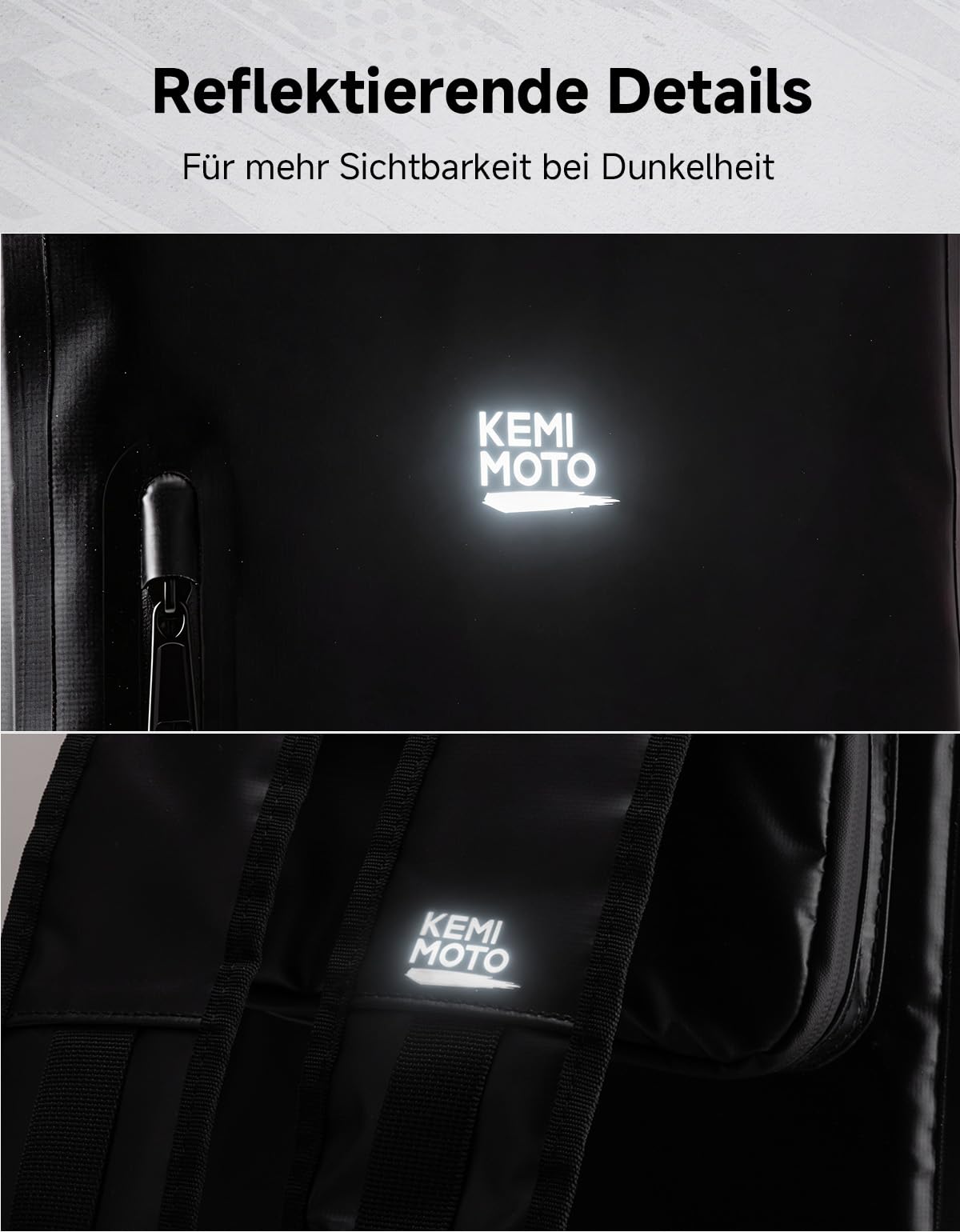 KEMIMOTO 27L Wasserdichter Fahrradtasche, 500D PVC Wasserdicht Gepäckträgertasche, Sichere Befestigung Laptopfach, 3 IN 1 Fahrradrucksack mit Tragegriff und Schultergurt, Rucksack und Umhängetasche