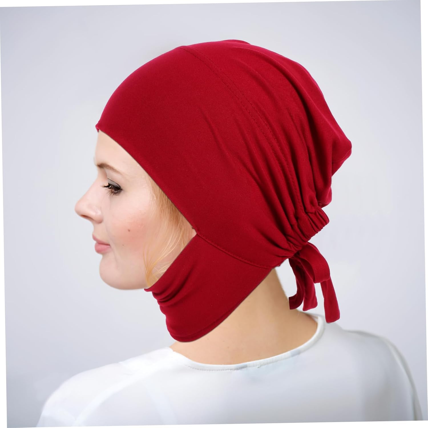 Solid Color Milk Silk Adjustable Women Turban Stretchy Muslim Headwear for Hair Coverage Lightweight Bonnet Cap Suitable for Daily Use