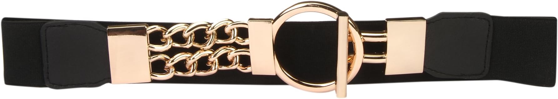 Gansta Golden Black Ealstic Belt for Women, Girls