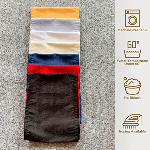 Modern Table Runner 108 Inches Long - Yezex Wave Pattern Waterproof Kitchen Dining Table Runner For Farmhouse Bedroom Living Room Tablerunner, 14X108 (White) #TOP3