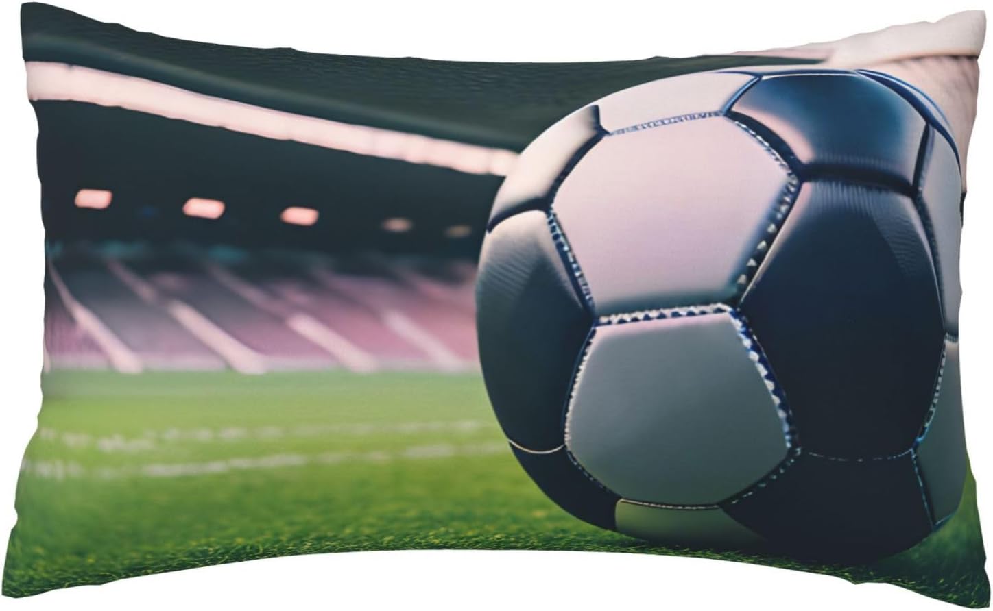 Soccer Ball Print Pillow Case Cover for Breathable Bedding Home Bedroom Living Room Travel Accessory