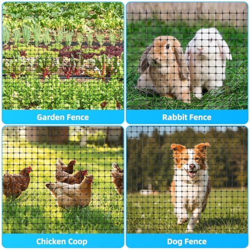 1m x 25m Garden Fence Barrier with 50 Fixed Straps, Reusable Plastic Mesh Fencing Roll for Dogs, Chickens, Rabbits, and Vegetables, Temporary Safety Yard Fencing, Poultry Protection (1mx25m) - Image 4