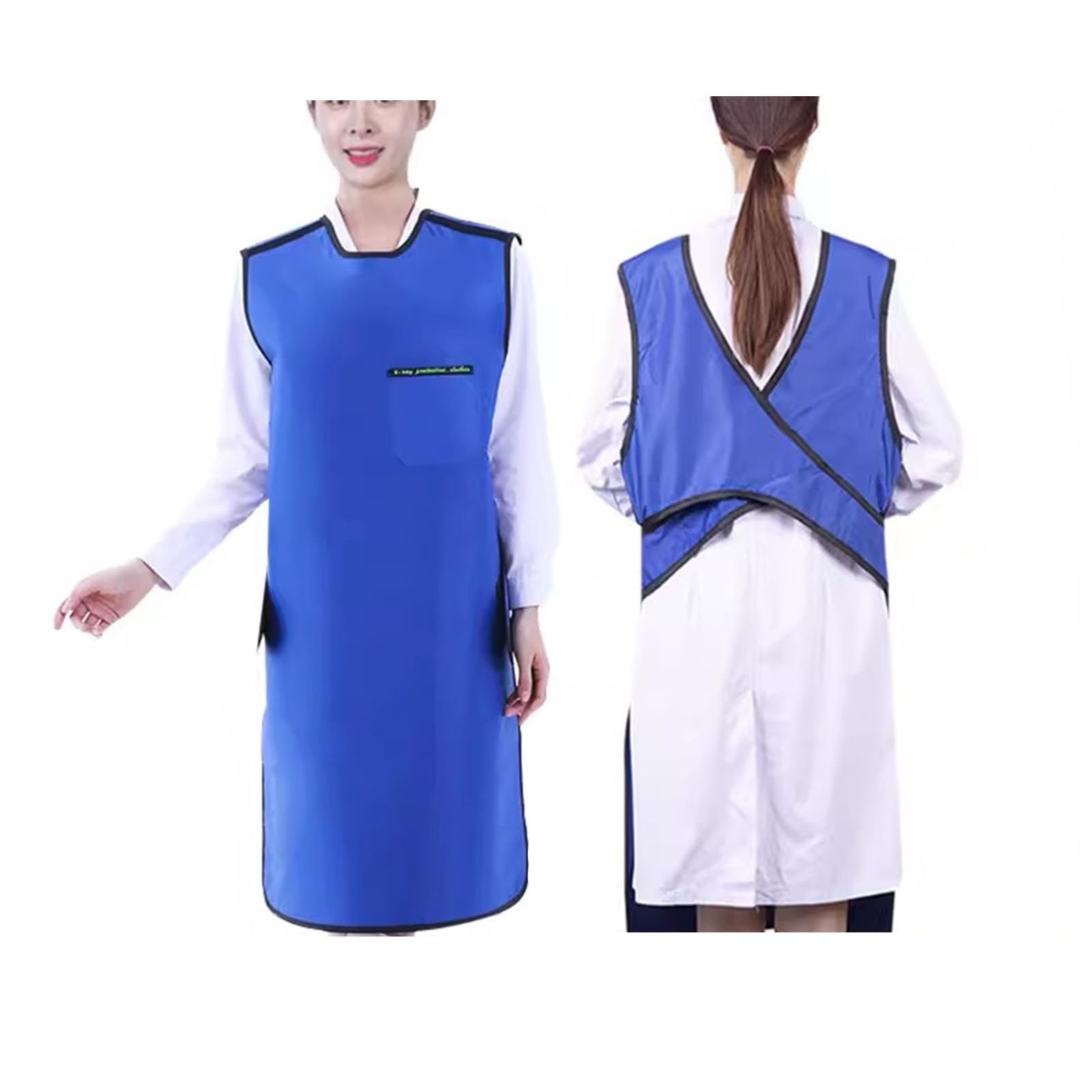 Delantal de Plomo Delantal Protector De Rayos X De Goma Con Plomo, Delantal De Plomo Con Escudo De Protección Radiológica, Unisex Para Adultos(0.5mmpb,110x60cm)