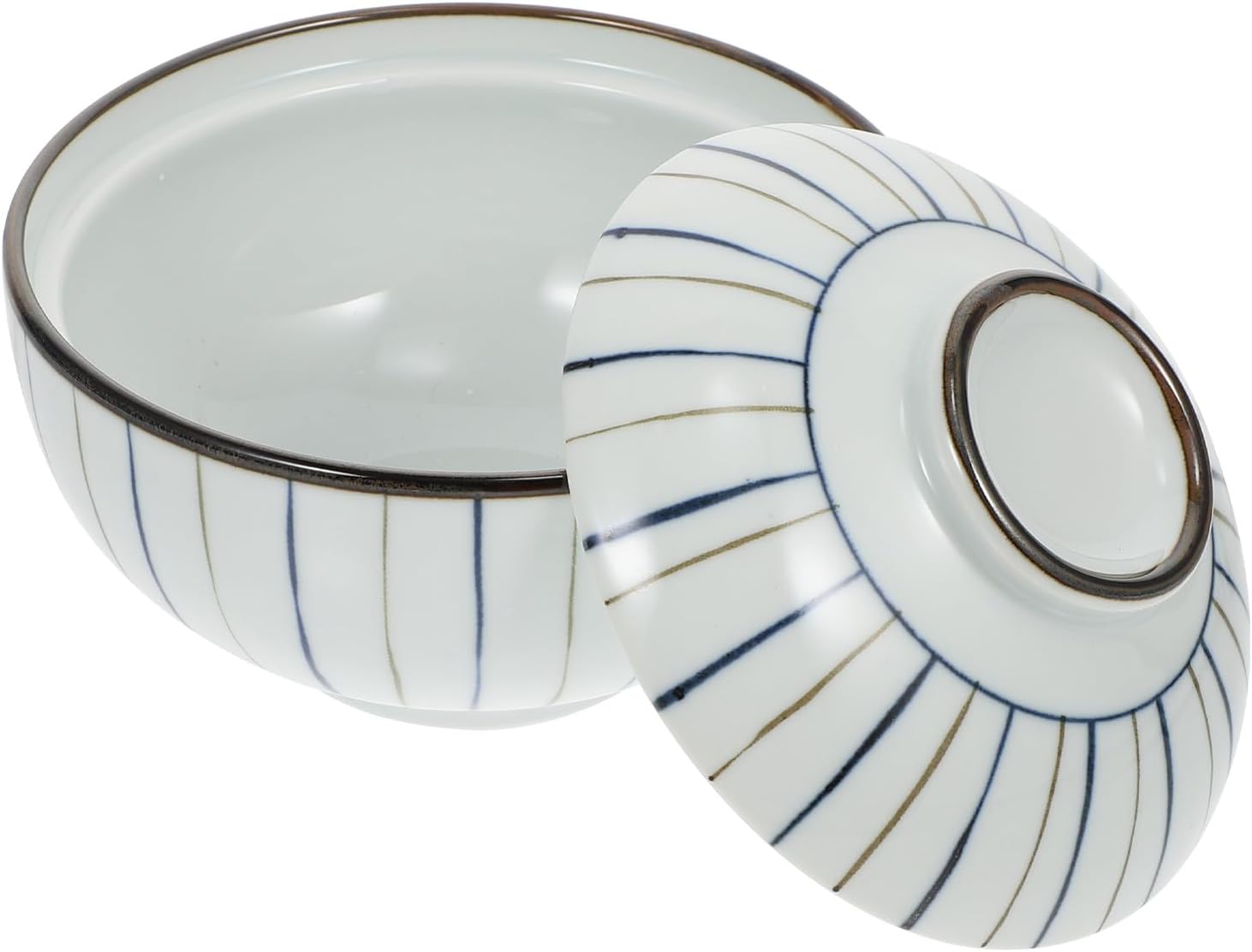 Japanese Style Ceramic Food Bowl with Lid Elegant Soup and Salad Serving Dish Household Bowl for Dinner Parties and Daily Use Style