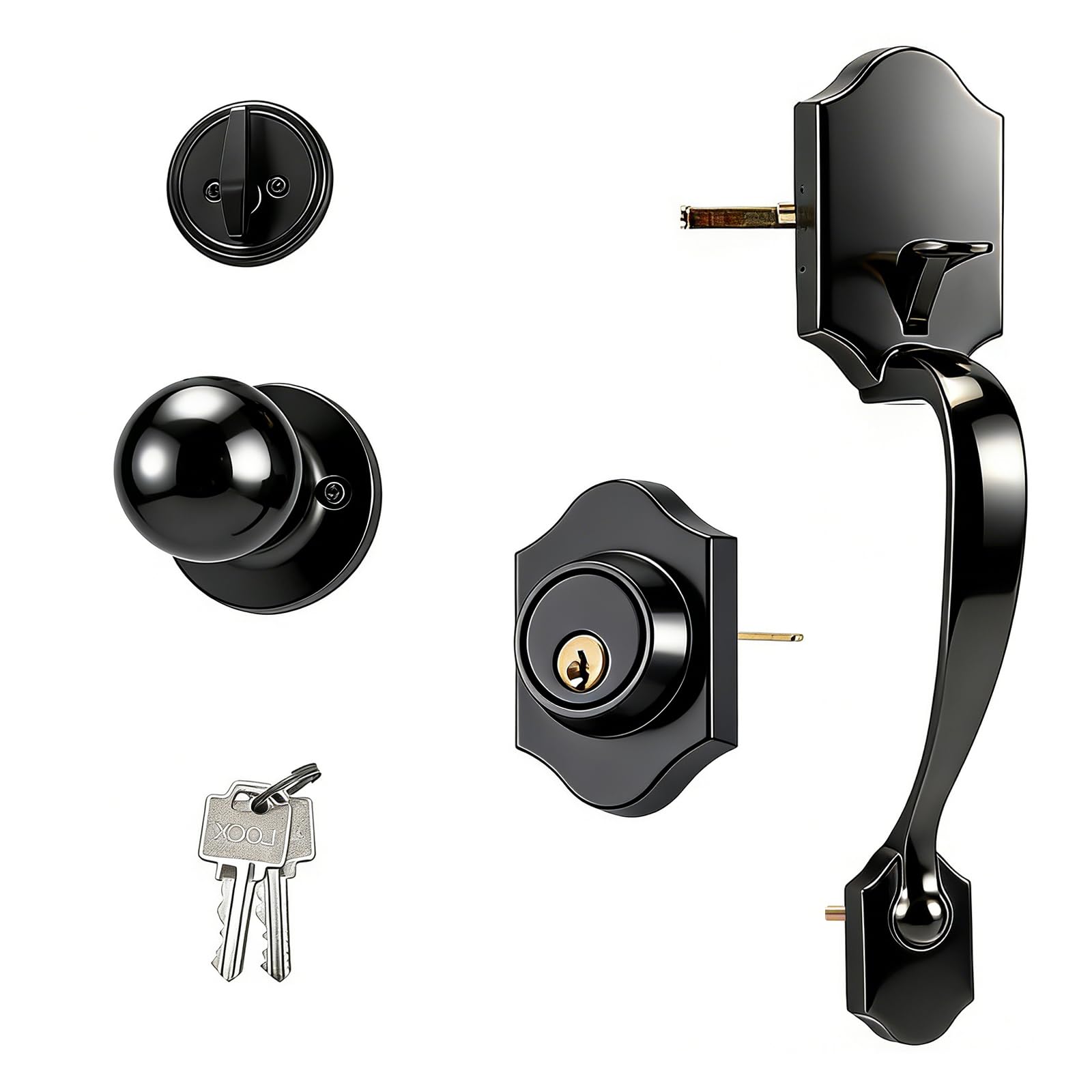Shyyoulqe Black Modern Zinc Alloys Wardrobe Handle Quiet Mechanism For Home Decor Offices Door Handle