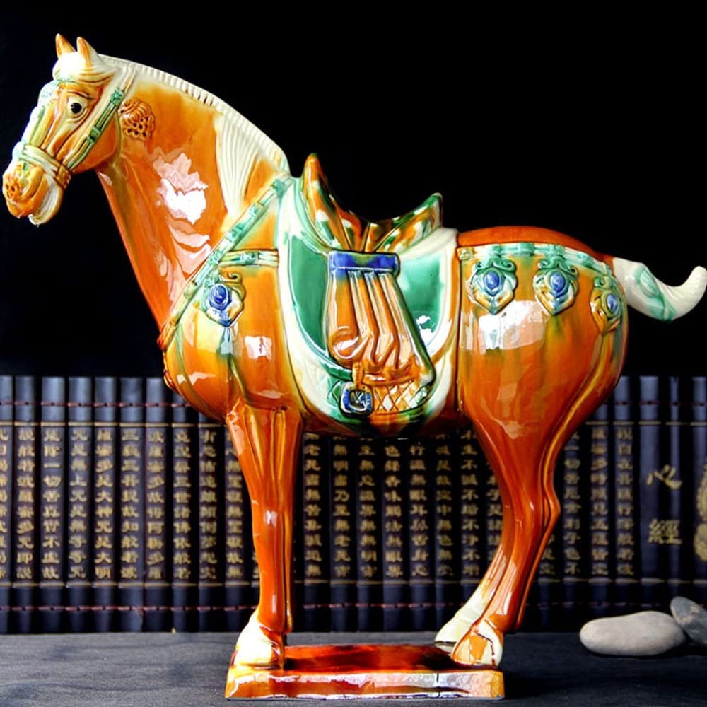 Figurine de cheval à bascule en céramique - GAZECHIMP - Blanc