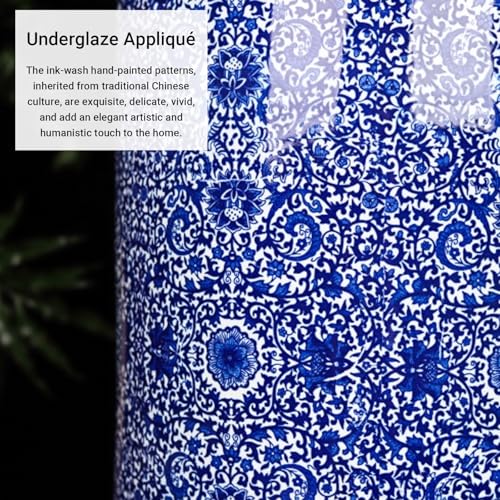 Porte-parapluie en céramique rétro bleu et blanc | Vaso Flora - 6
