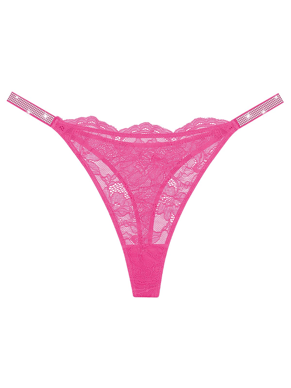 DHFBABY Sexy Thongs for Women Breathable Lace Underwear Rhinestones Strap G-String Stretch Panties Thong
