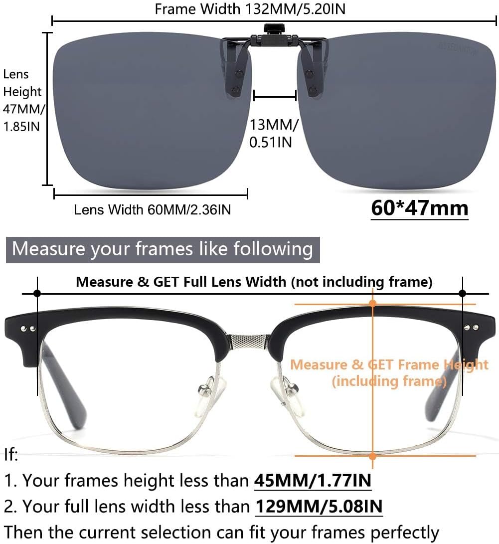 CAXMAN Polarized Clip On Sunglasses Over Prescription Glasses for Men Women UV Protection - Image 4