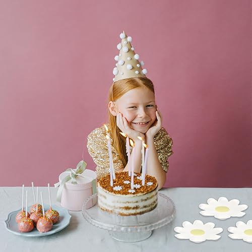 Miniatura 4 de 60 platos de papel de margarita, manteles individuales desechables de 7 pulgadas, platos de margaritas para fiestas, bandeja de alimentos que se