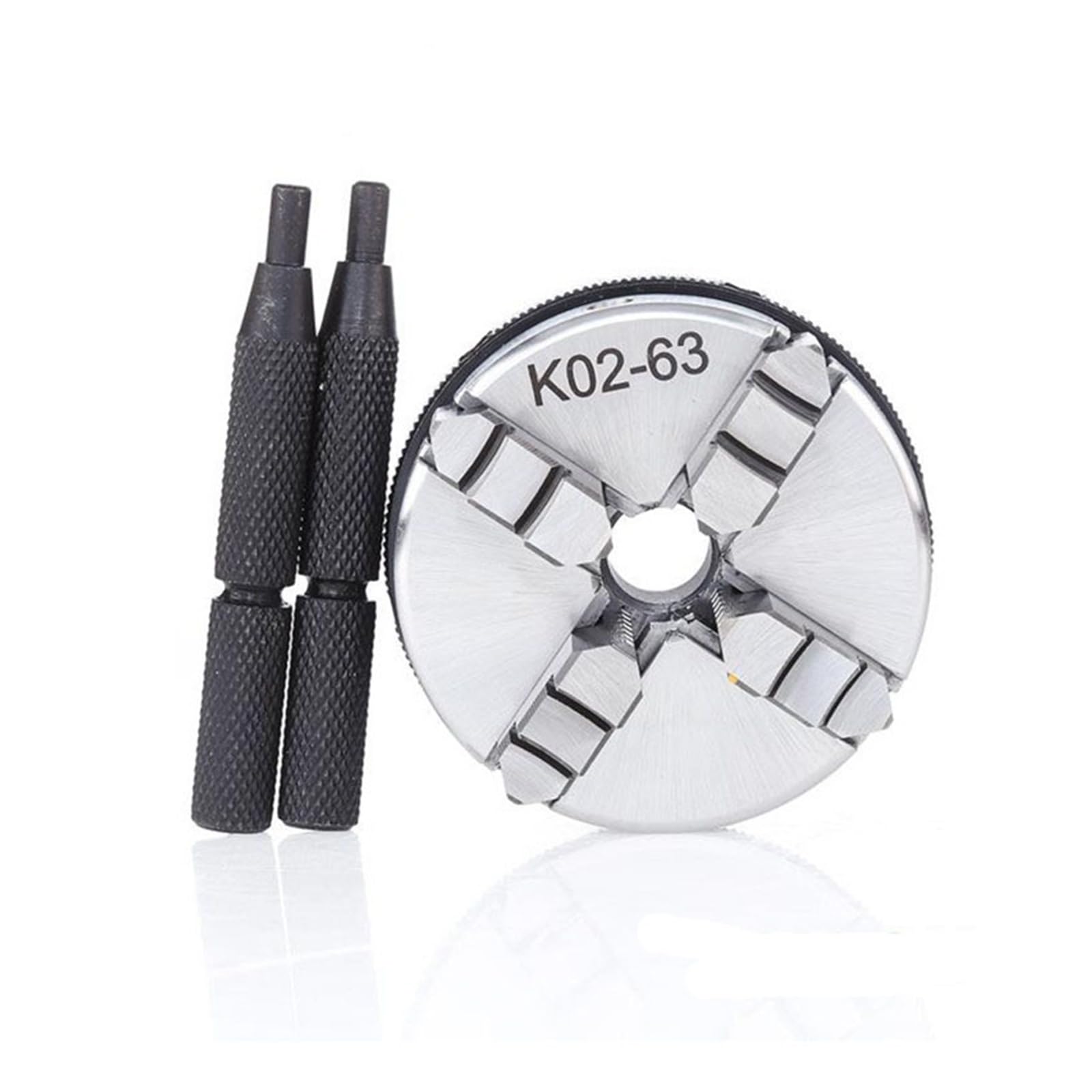 Mandril de torno Manual 63mm y 2,5 ", Mini mandril autocentrante 4 mordazas Sanou K02-63 for carpintería CNC