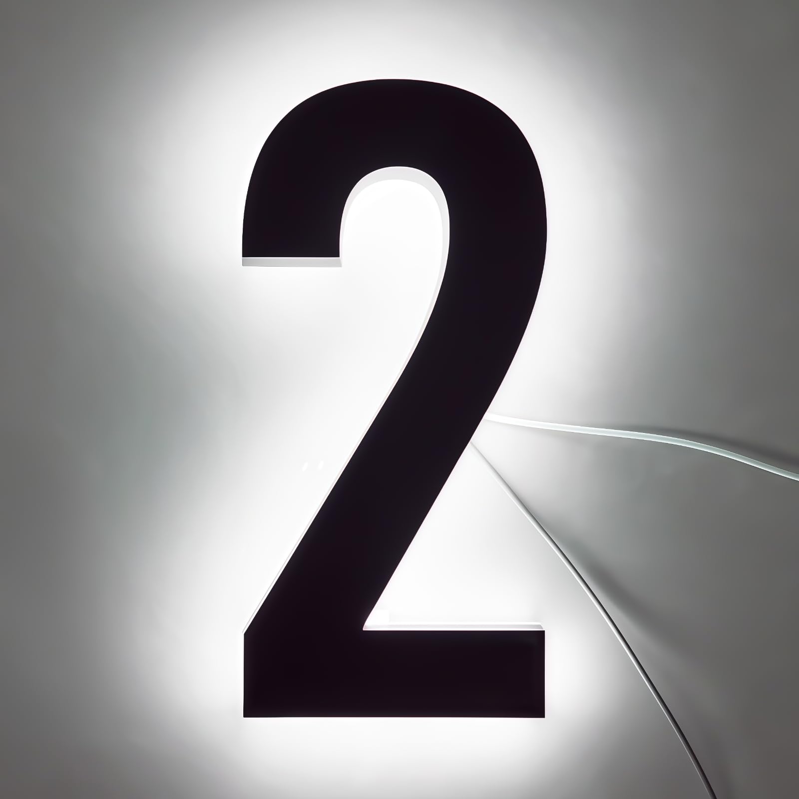 17.8 cm podświetlany LED numer domu, wyświetlacz adresu willi, wodoodporne na zewnątrz, łatwa instalacja, ciągłe oświetlenie ponad 26 godzin, klasa IP44