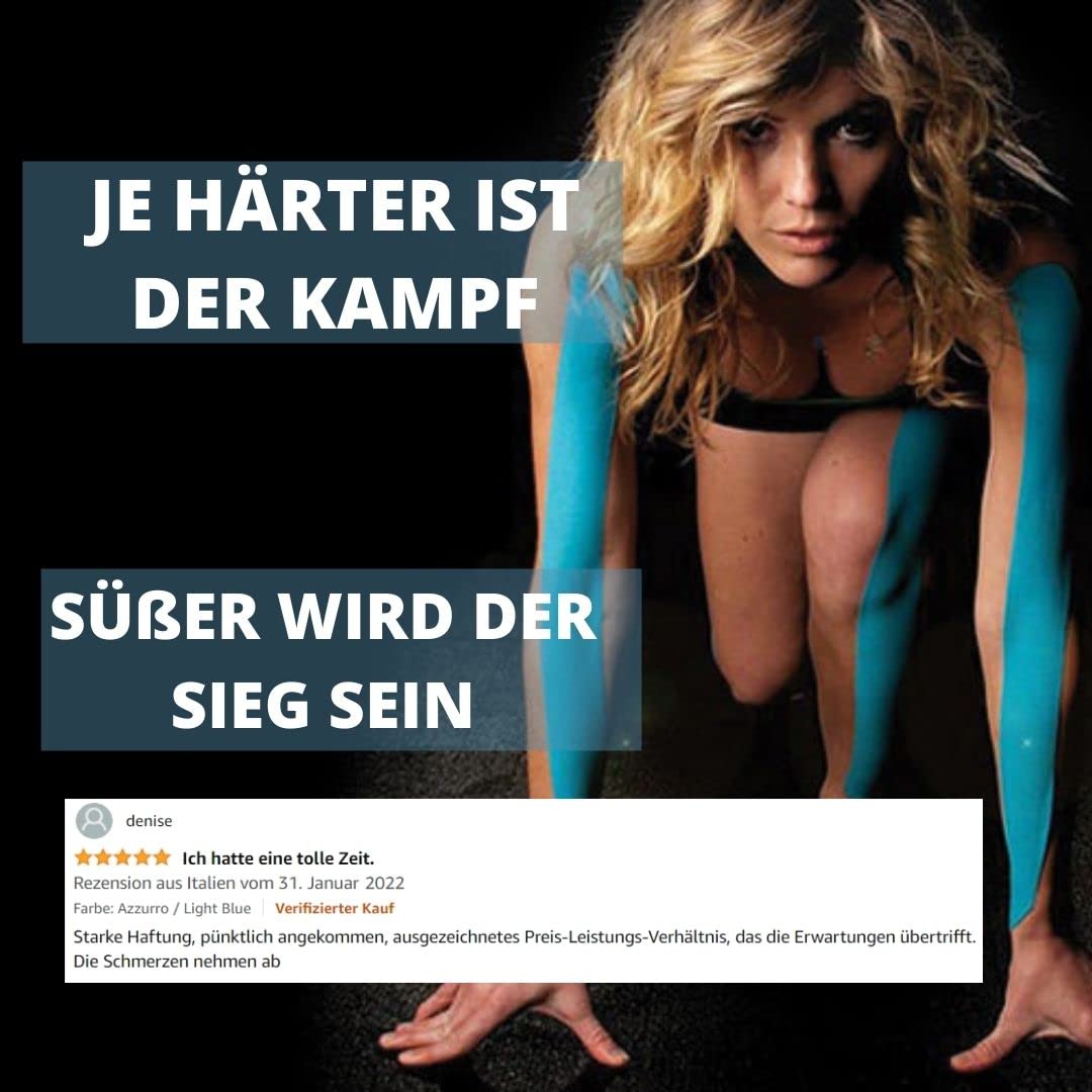 TAKE SPORT® Kinesio | sporttape | physio tape | Tape Kinesiologie | kinesiologie tape | kinesiotapes | tape kinesio | kinesio tape | kinesiotape | tapes 12 Rollen, 5 x 5 m, 95% Baumwolle, 5% Elasthan